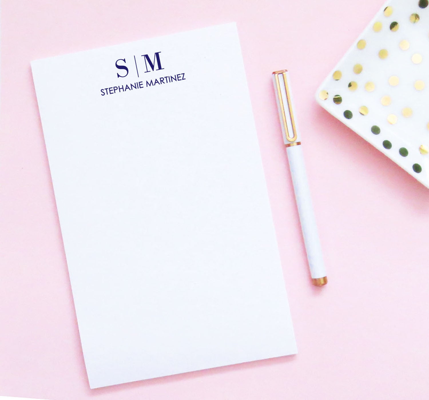 NP102 personalized 2 letter monogram notepad for women and men business professional paper