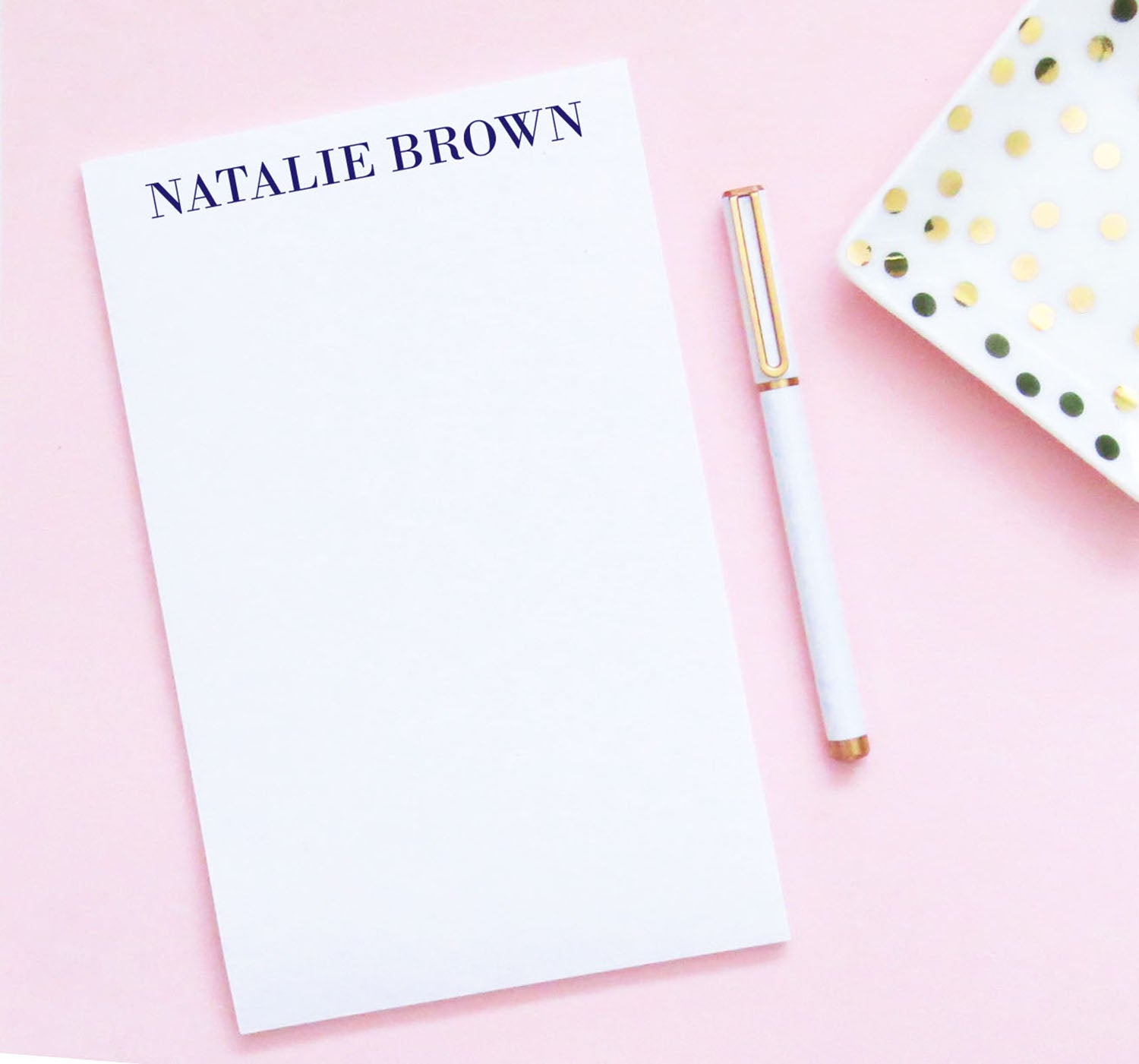 NP107 elegant block font notepad personalized for women simple stationery