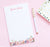 NP108 pink floral notepad personalized set script florals paper