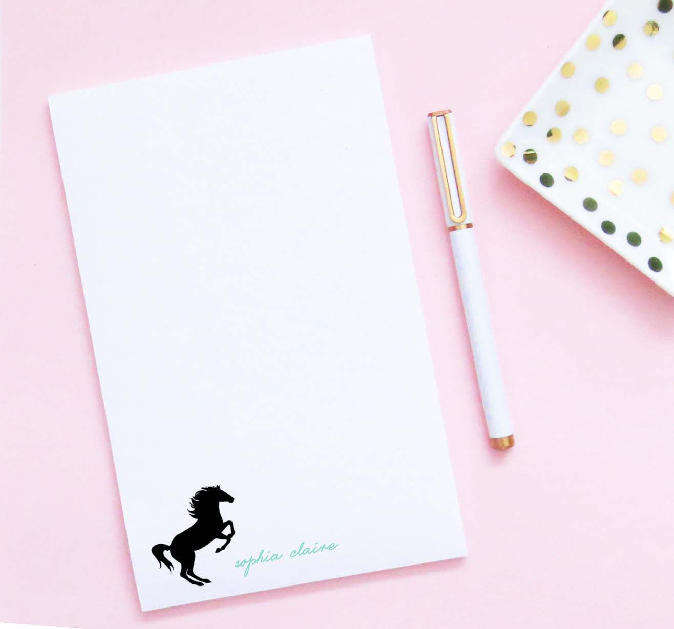 NP110 horse notepads personalized for kids animal silhouette pony