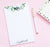 NP125 white floral personalized note paper set florals flower stationery