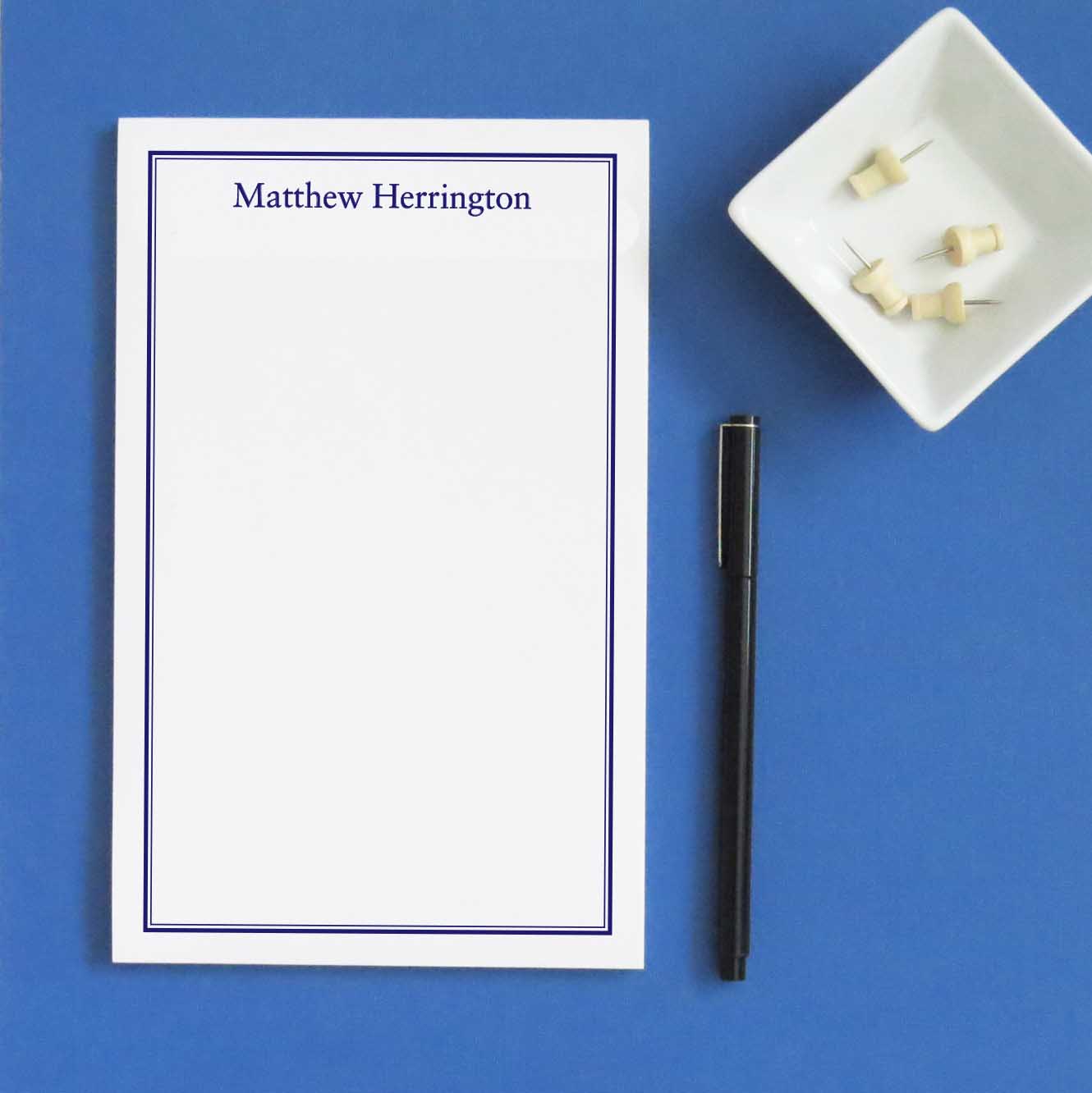 NP126 name and border personalized note paper professional business