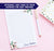 NP129 modern floral personalized notepad set florals flower script lined