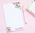 NP129 modern floral personalized notepad set florals flower script