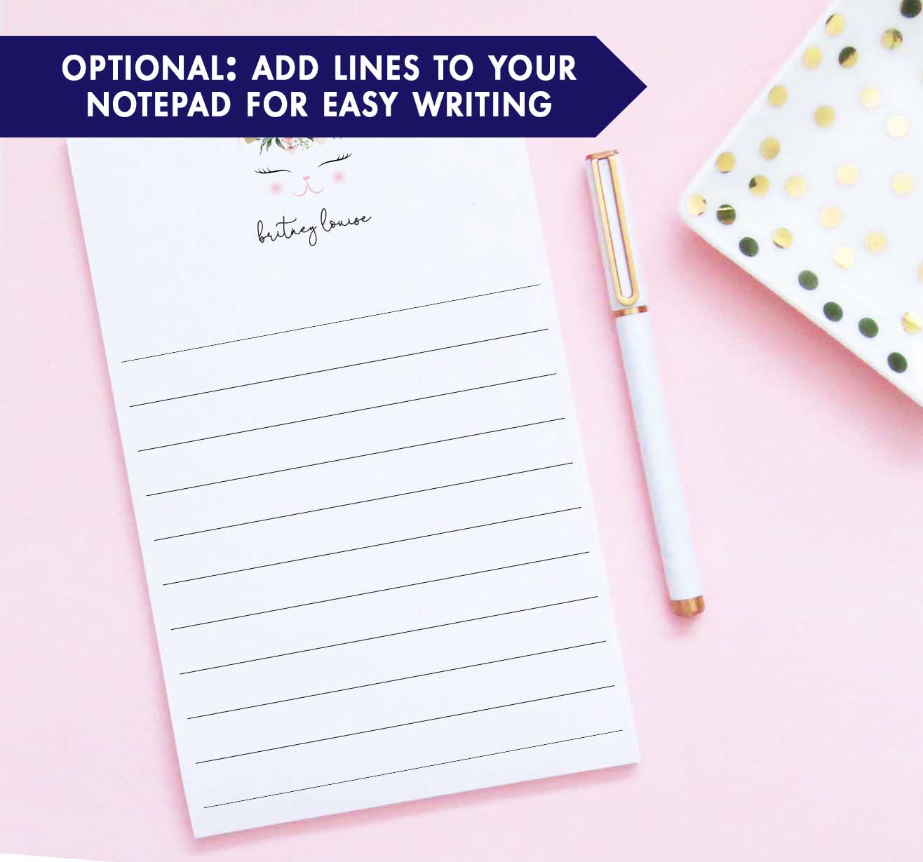 NP132 floral cat personalized stationary paper kitty writing paper