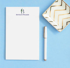NP138 personalized greenery monogram notepad set writing paper