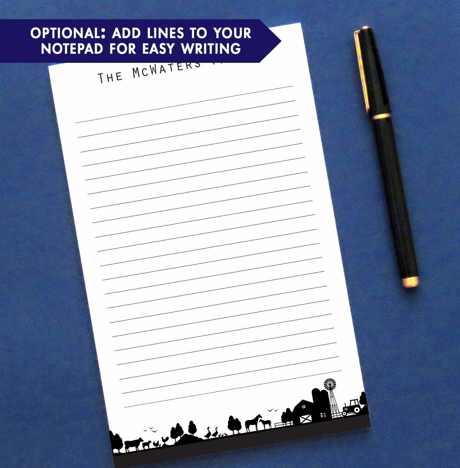 NP140 farm family note pad set personalized ranch animals