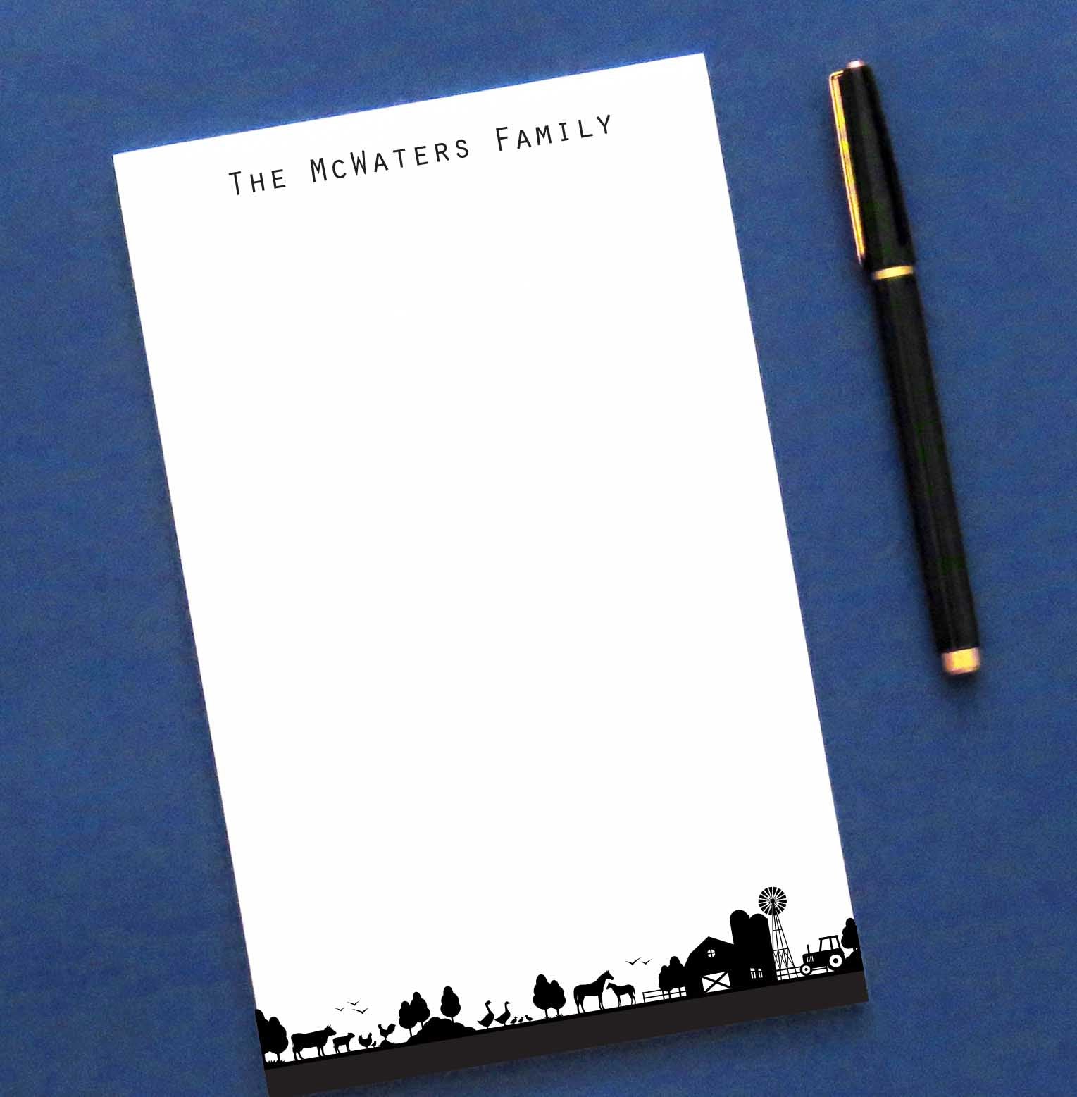 NP140 farm family note pad set personalized ranch animals