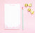 NP147 watercolor pink hearts note pad personalized set personalized