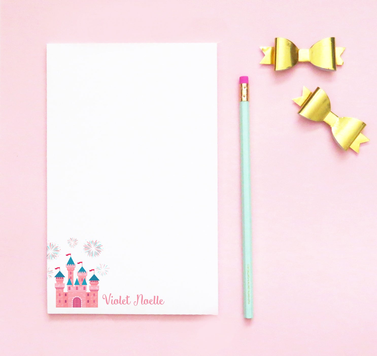 NP150 princess castle note pads personalized for girls fairytale writing paper