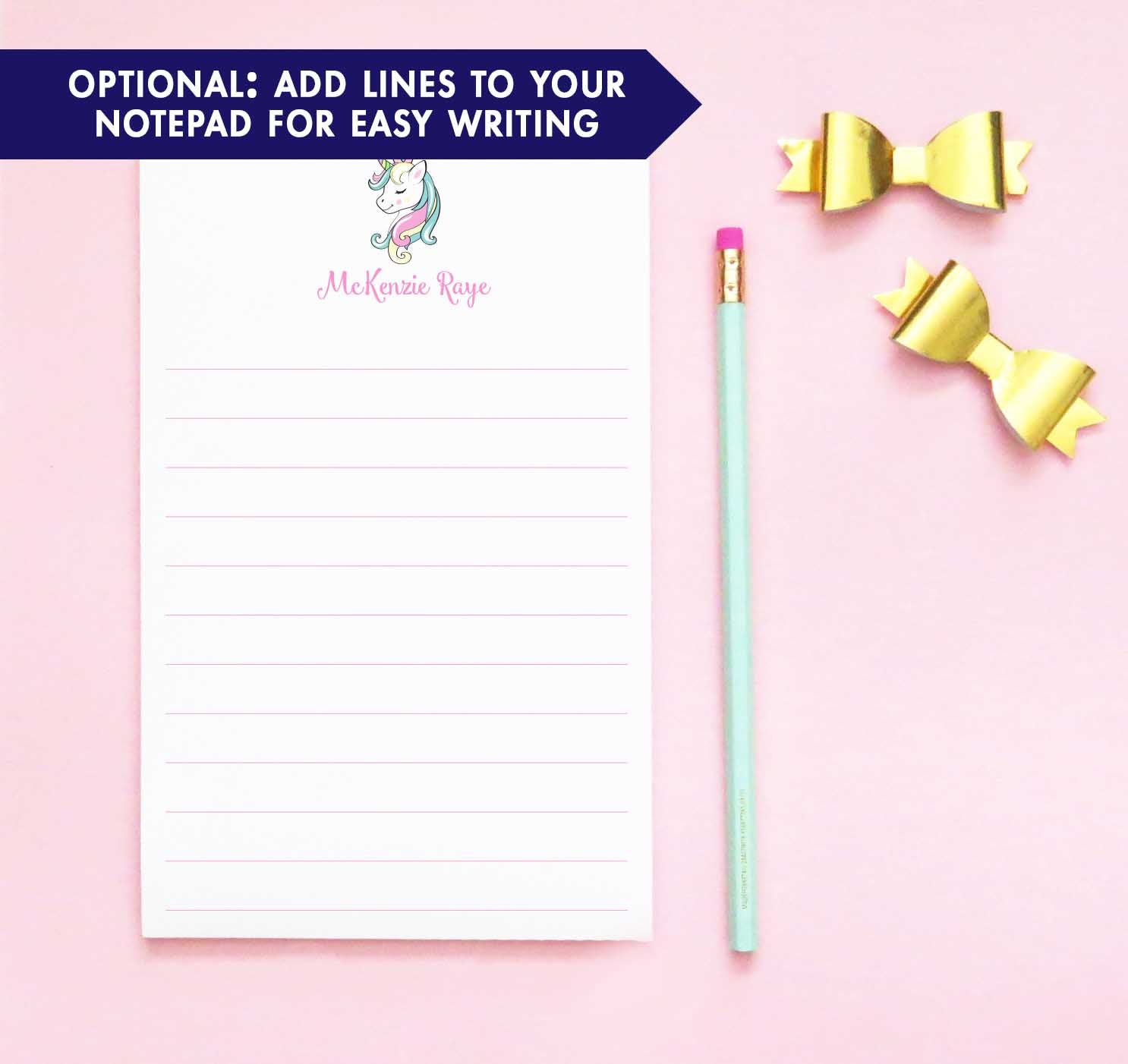 NP154 personalized cute unicorn notepads for kids unircorns girls paper