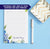 NP167 blue floral greenery personalized stationary notepad set elegant script paper lined