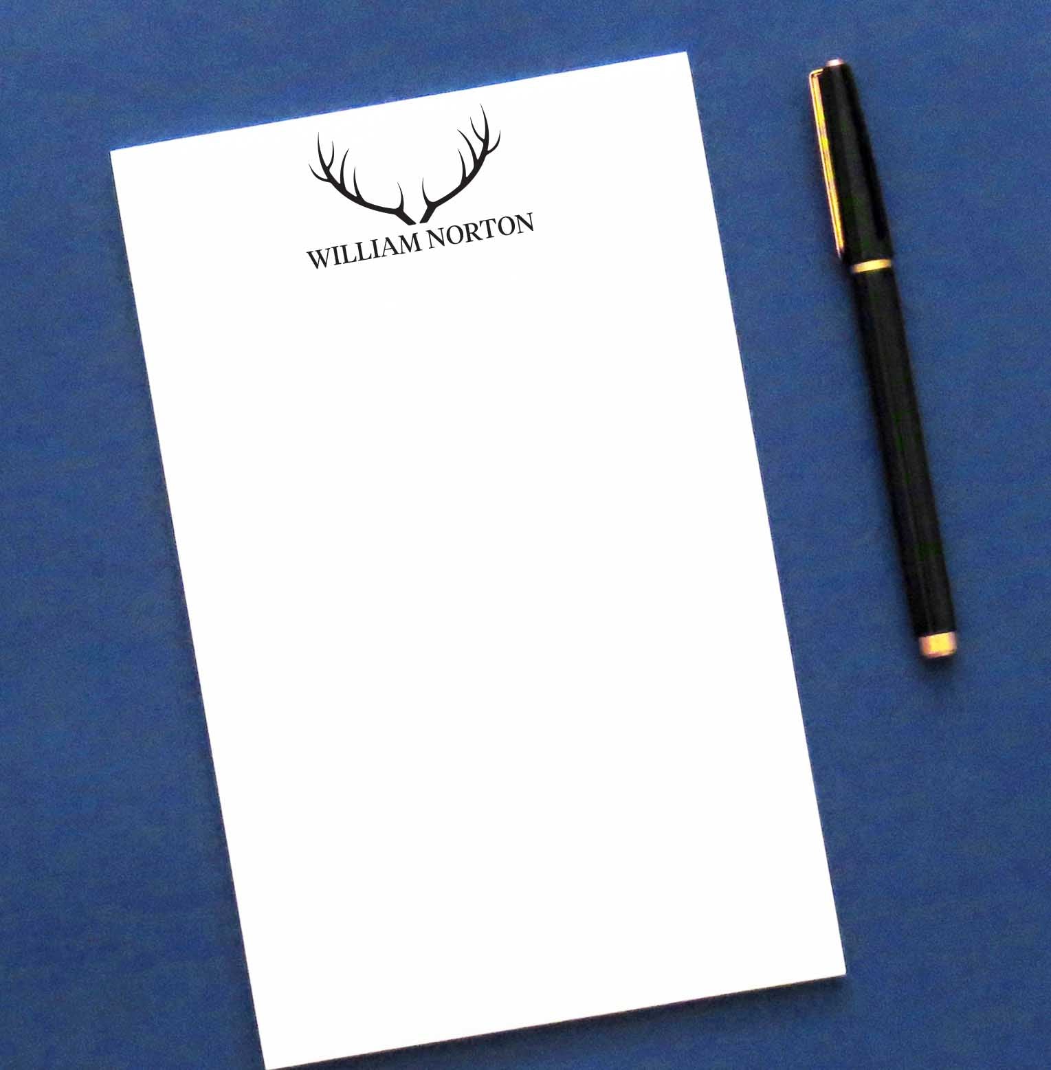 NP171 deer antlers notepad personalized for men letter writing paper