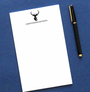 NP172 deer head silhouetter notepads personalized stationery