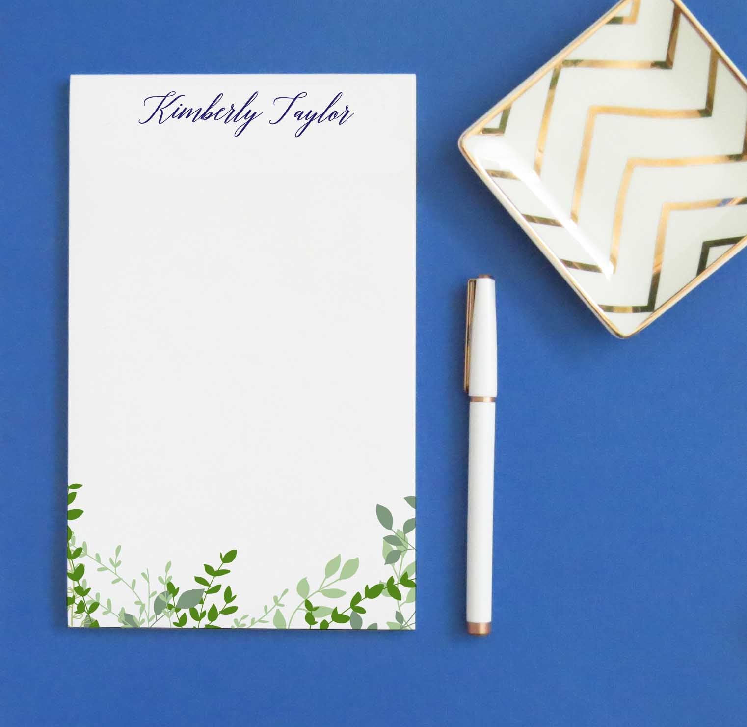 NP180 greenery personalized note paper set elegant green stationery notepad