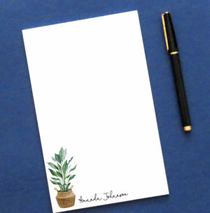 NP185 greenery potted plant personalized notepads for women plants green script