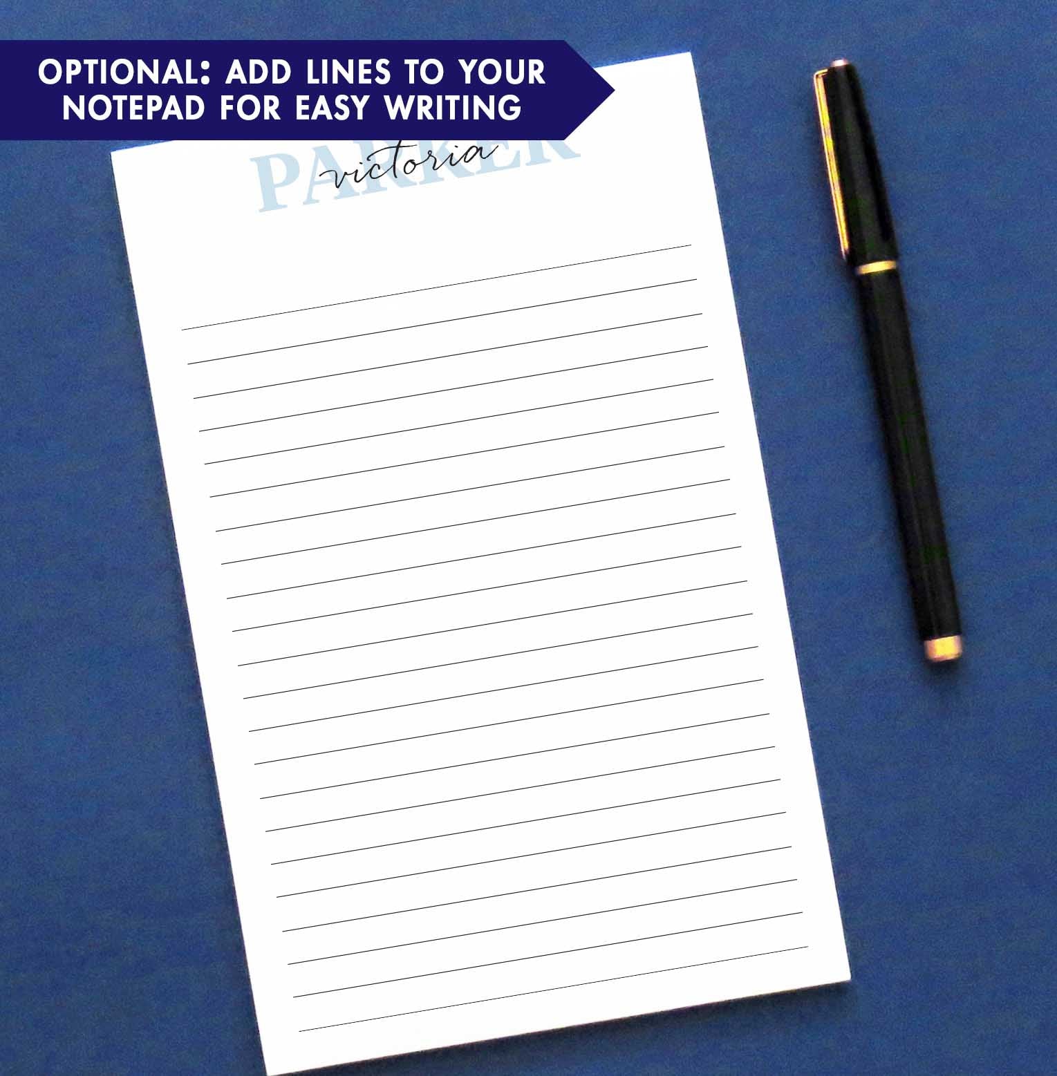 NP186 first and last name personalized notepads writing paper