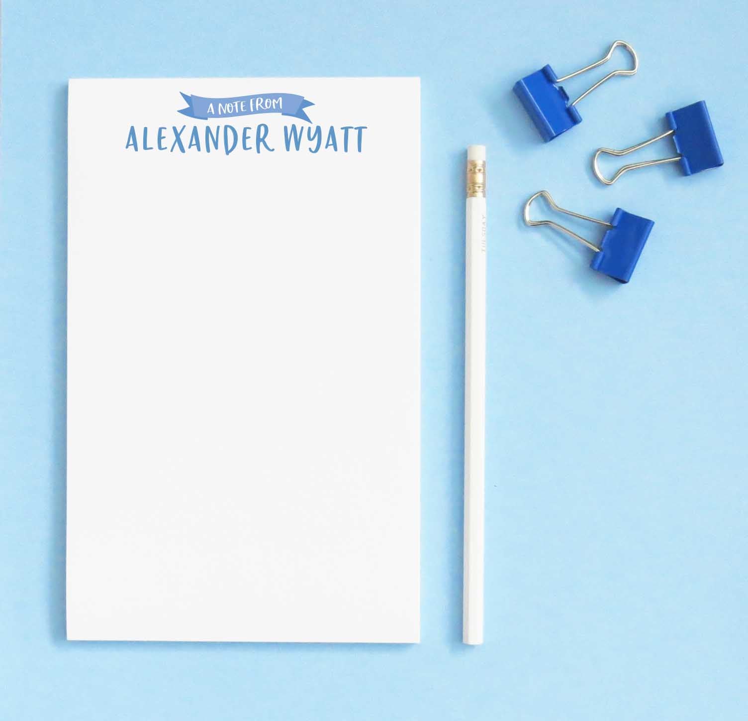 NP190 a note from personalized writing paper for boys banner kids paper