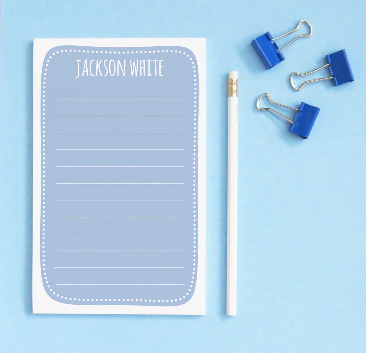 NP192 blue personalized writing paper for boys notepad stationery