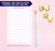 NP193 cute heart personalized note pads with polka dot frame girls kids paper lined
