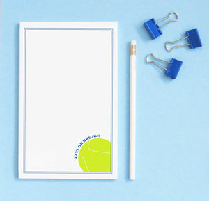 NP196 tennis personalized stationary notepad sport sports border