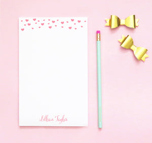 NP198 hearts personalized stationary notepad for girls letter writing paper