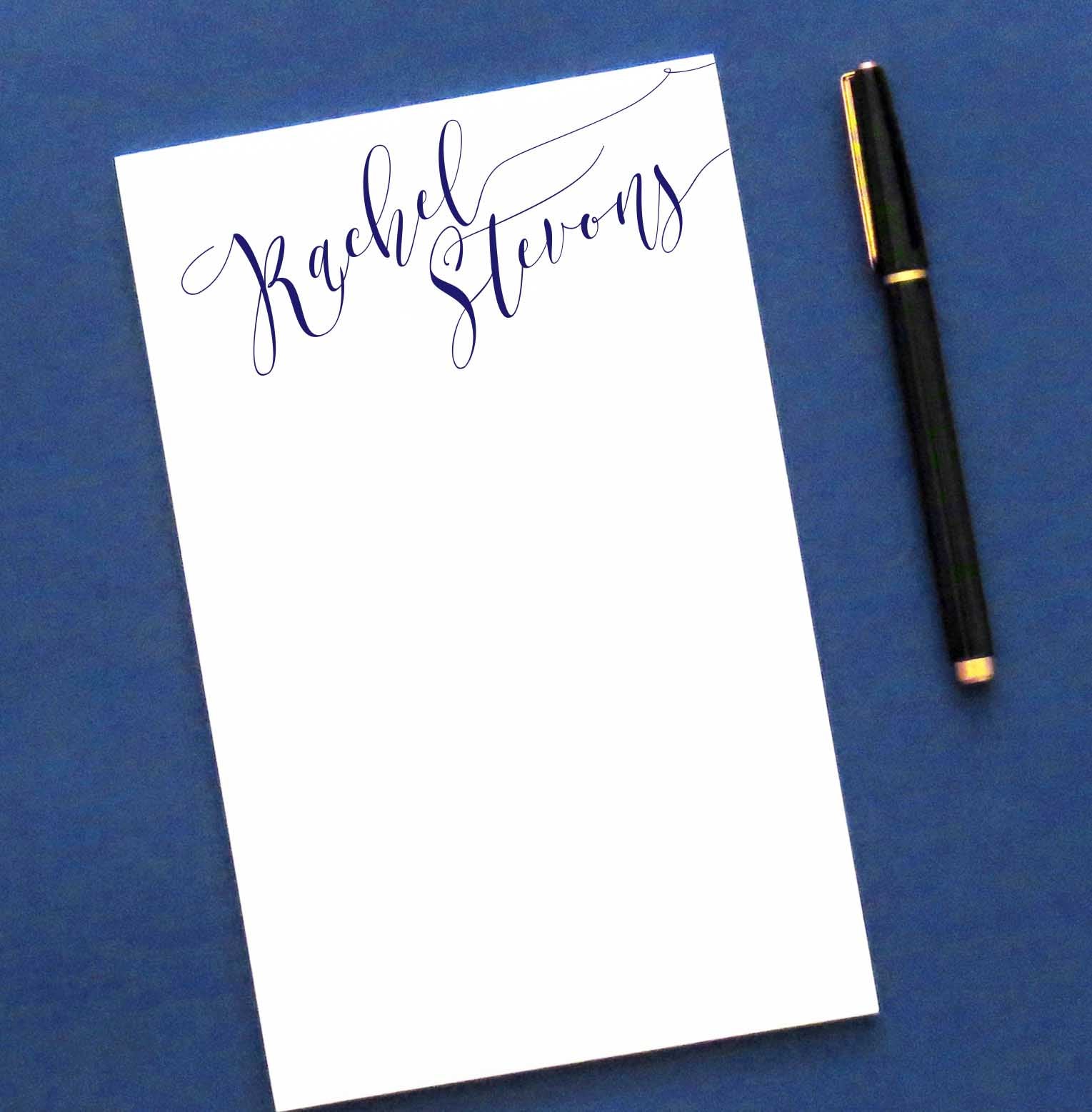 NP203 elegant first and last name personalized note pad set script font writing paper