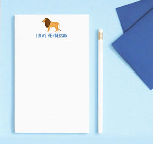 NP211 personalized lion stationery notepads for kids boys girls zoo animal