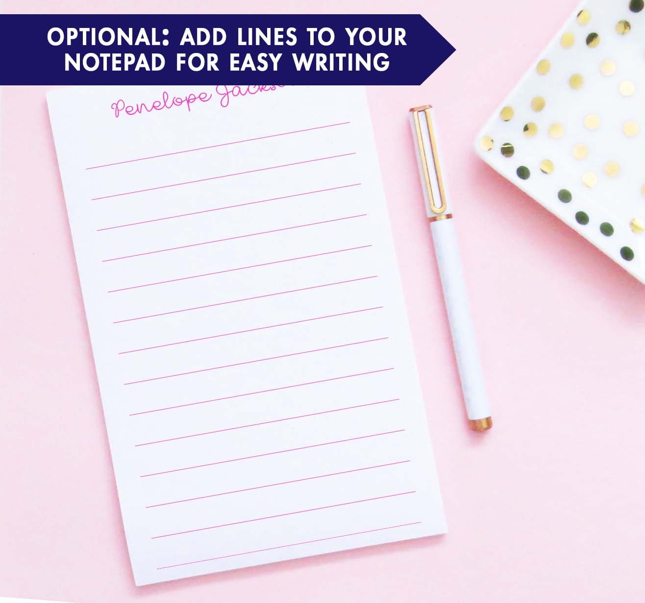 NP212 cute script font notepad personalized for kids elegant modern