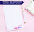 NP215 cute polka dot border personalized notepad for girls xoxo block font lined