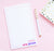 NP215 cute polka dot border personalized notepad for girls xoxo block font