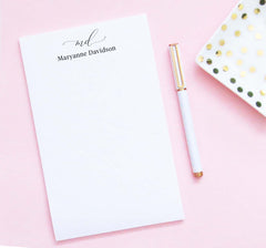 NP222 chic 2 letter monogram and name personalized stationery notepads elegant classic