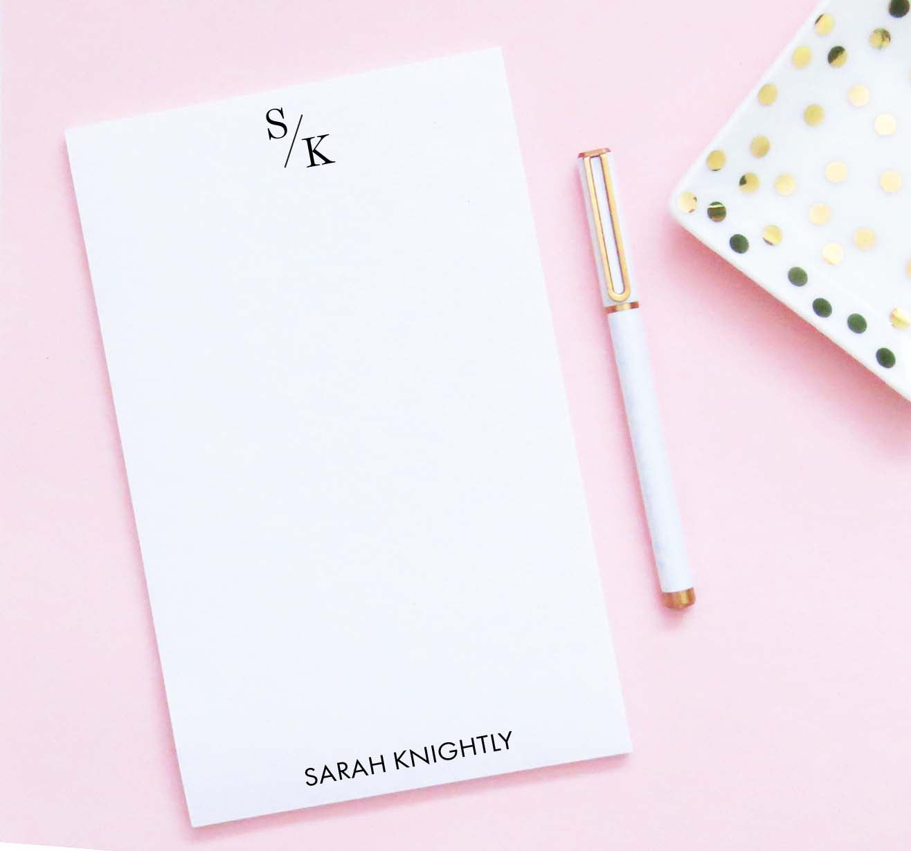 NP223 2 letter monogram business notepad personalized set men women classic