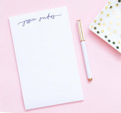 NP232 modern script font notepad personalized set elegant simple