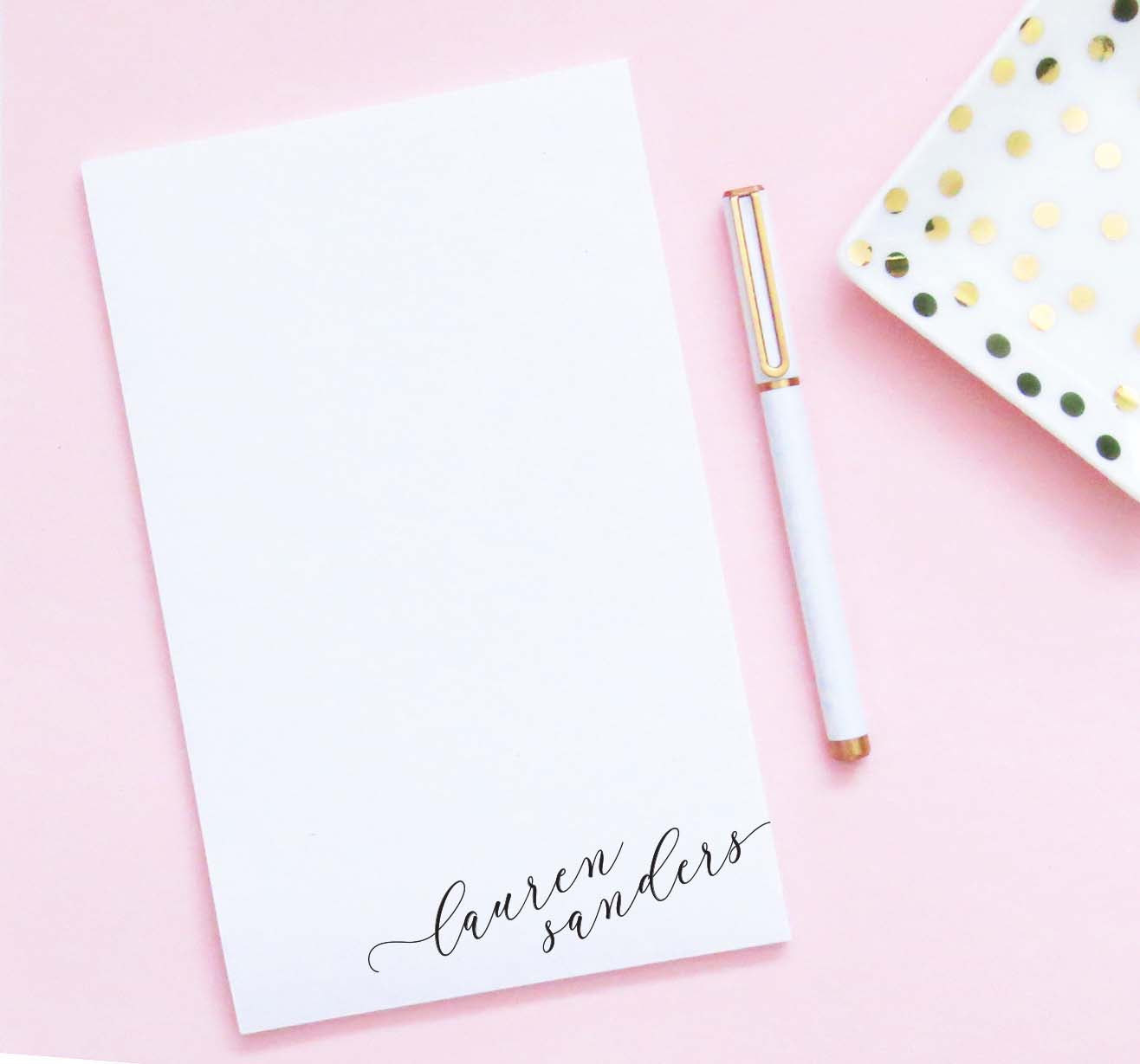 NP237 bottom corner script name personalized notepads for women elegant classic