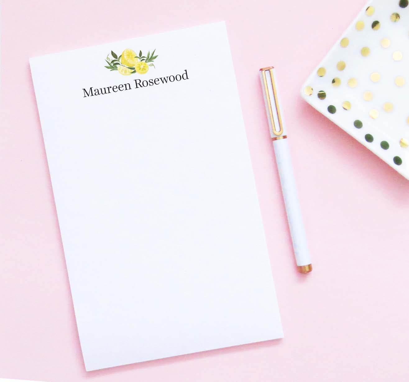 NP241 modern lemon and block font notepads personalized set women men classic