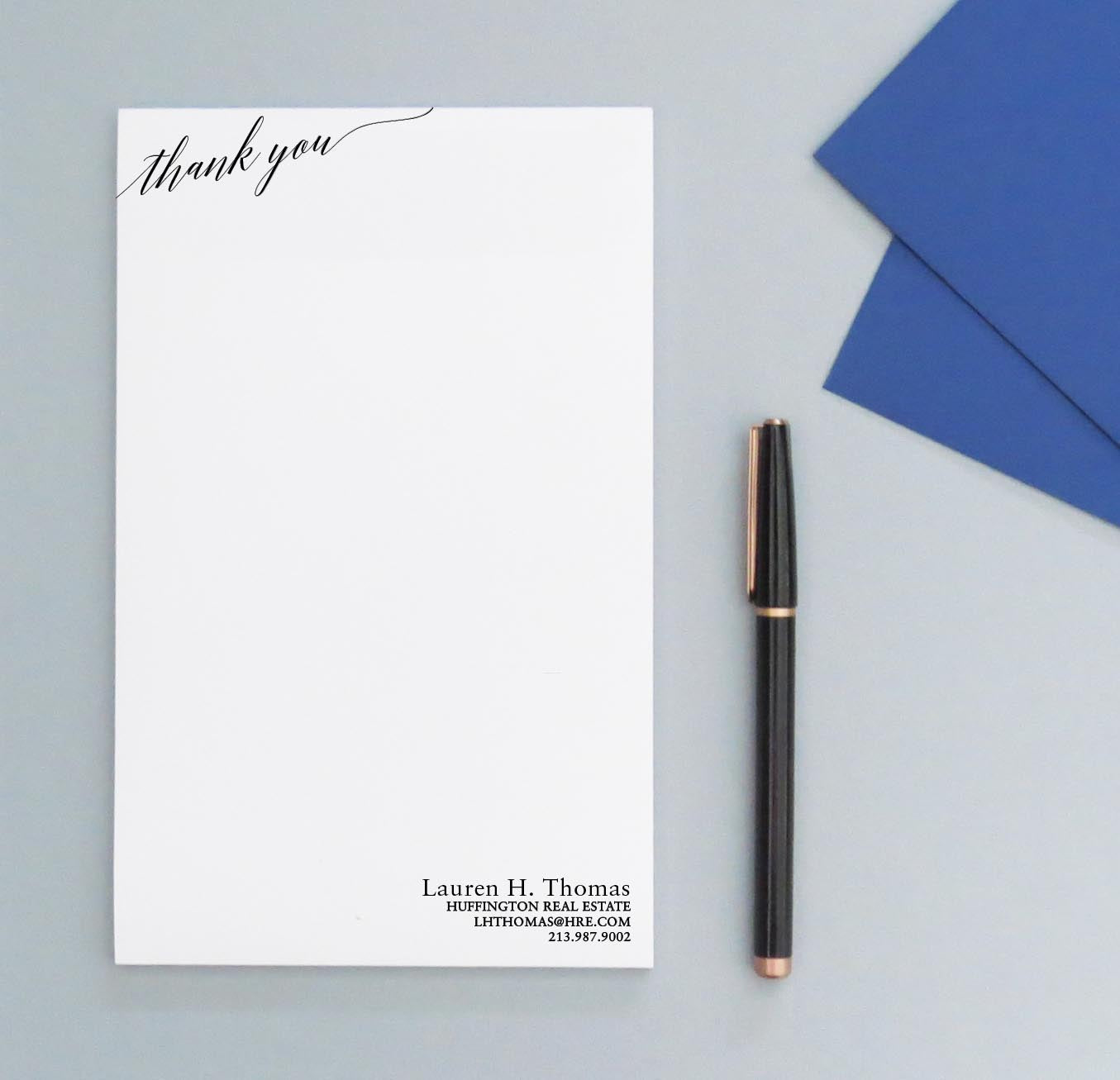 NP298 Personalized Thank You Notepad For Real Estate professional business simple