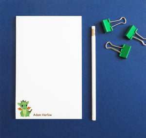 NP306 Personalized Notepad with Green Baby Dragon note pad paper letter writing