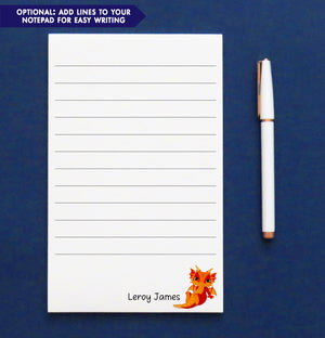 NP307 Dragon Writing Paper Personalized pad notes notepad notepads red orange lined