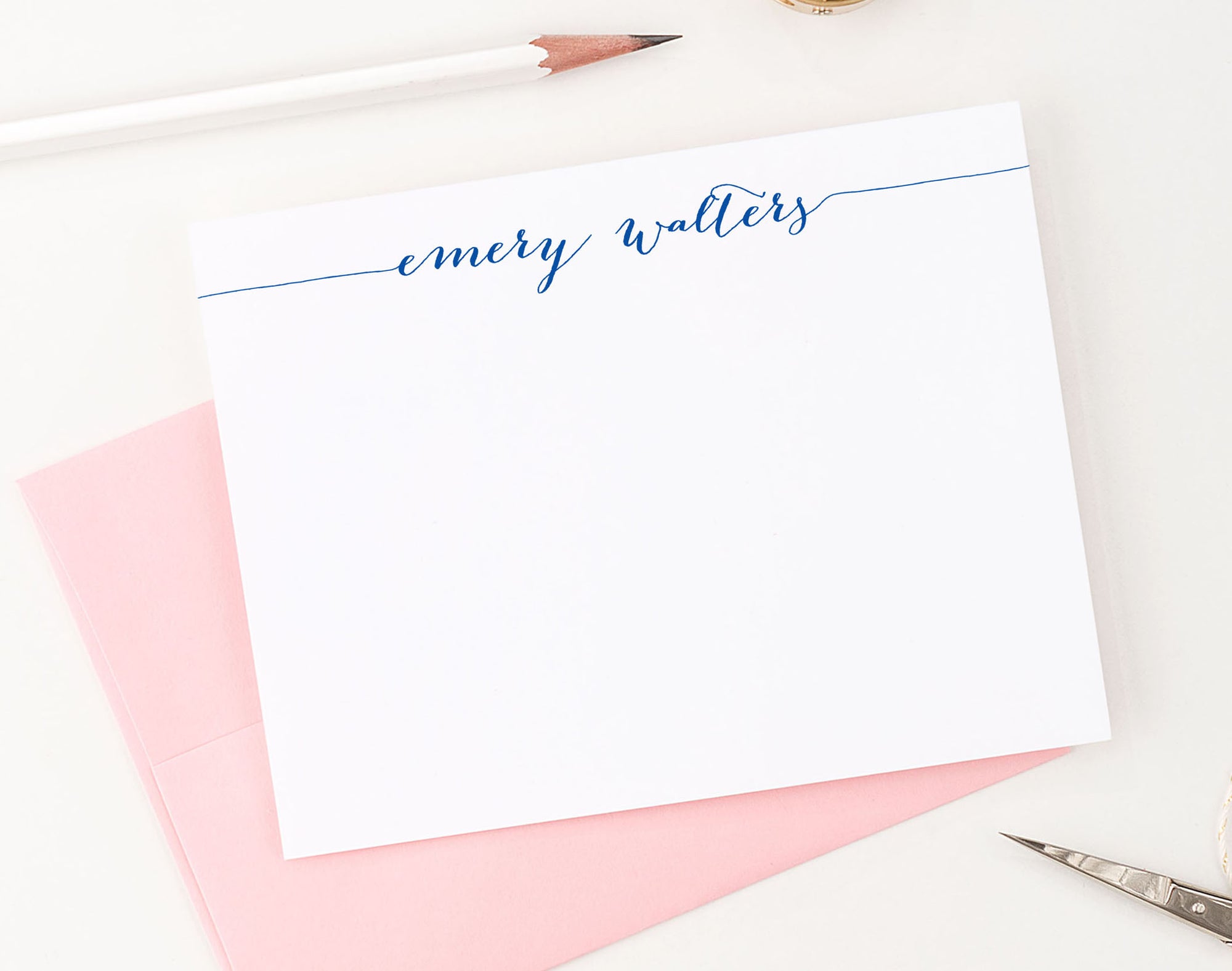 A Note From Personalized Stationery Cards with Modern Script Name