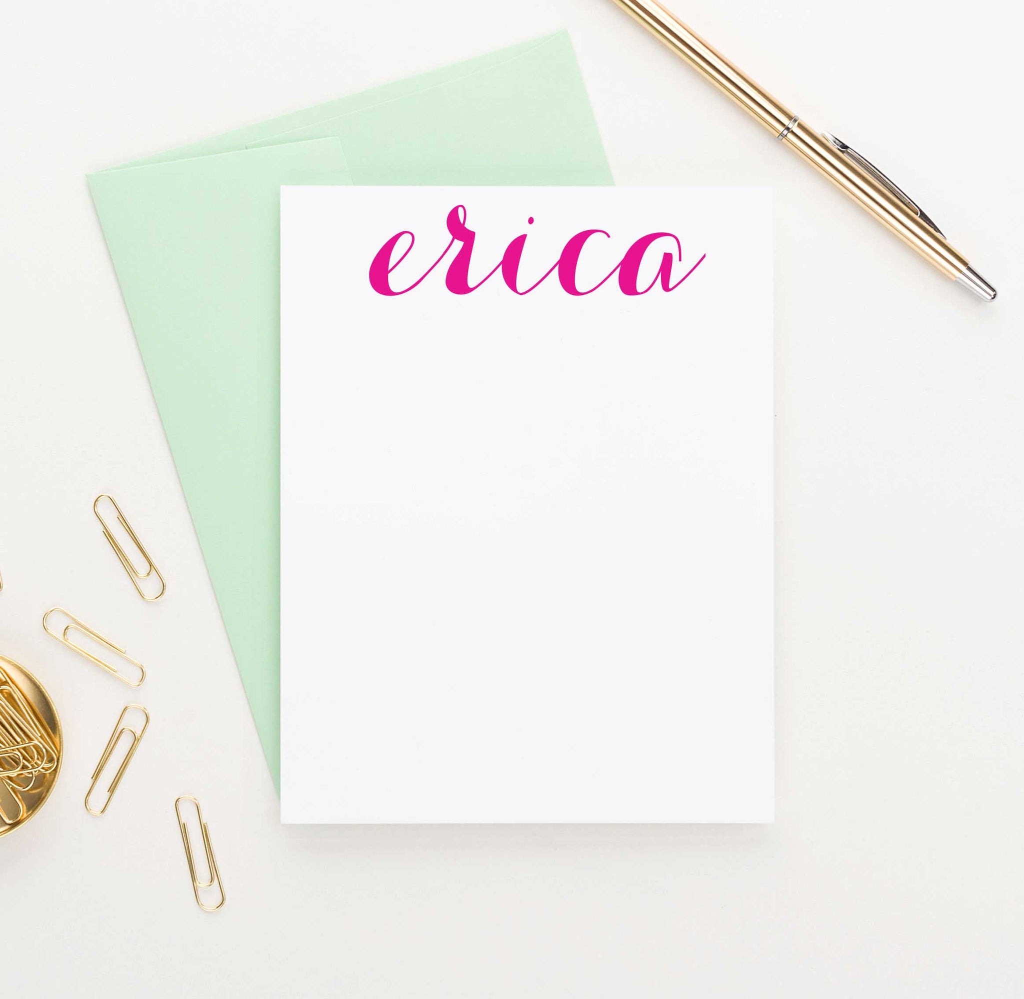 A Note From Personalized Stationery Cards with Modern Script Name