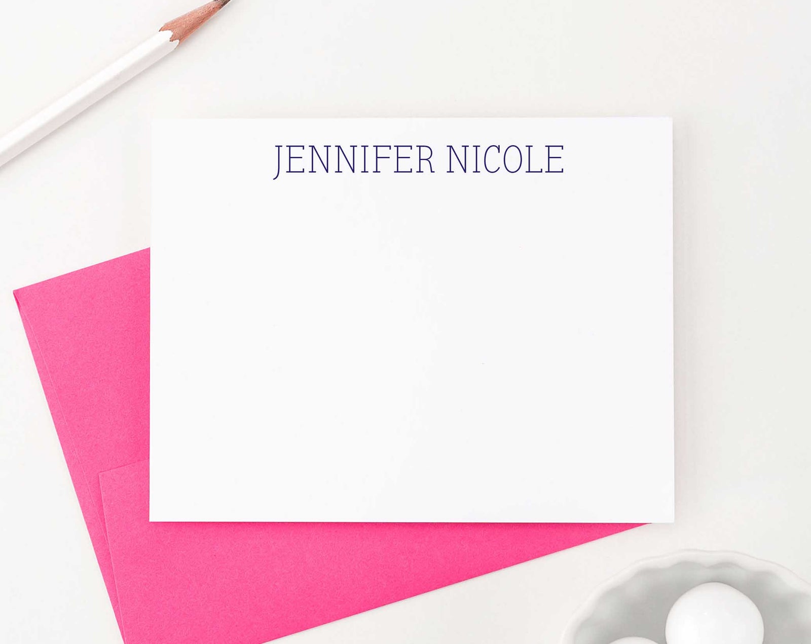 PS013 Elegant Block Font personalized stationery sets for women simple 1