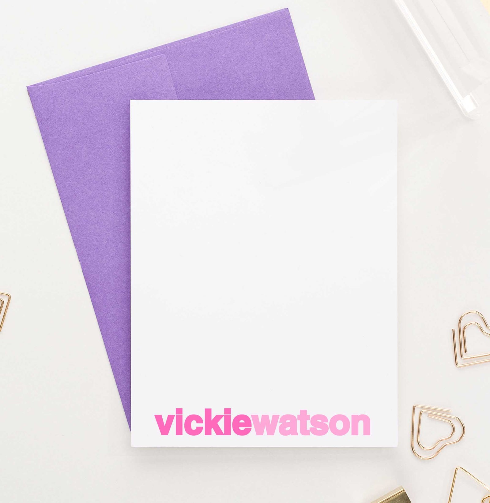 PS016 kidsfirst and last name personalized stationery sets classic vertical