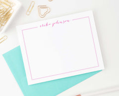 PS023 Simple thankyou cards set with name and border girls classic