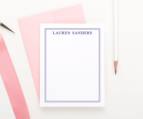 Personalized Car Kid Stationary with Border - Modern Pink Paper