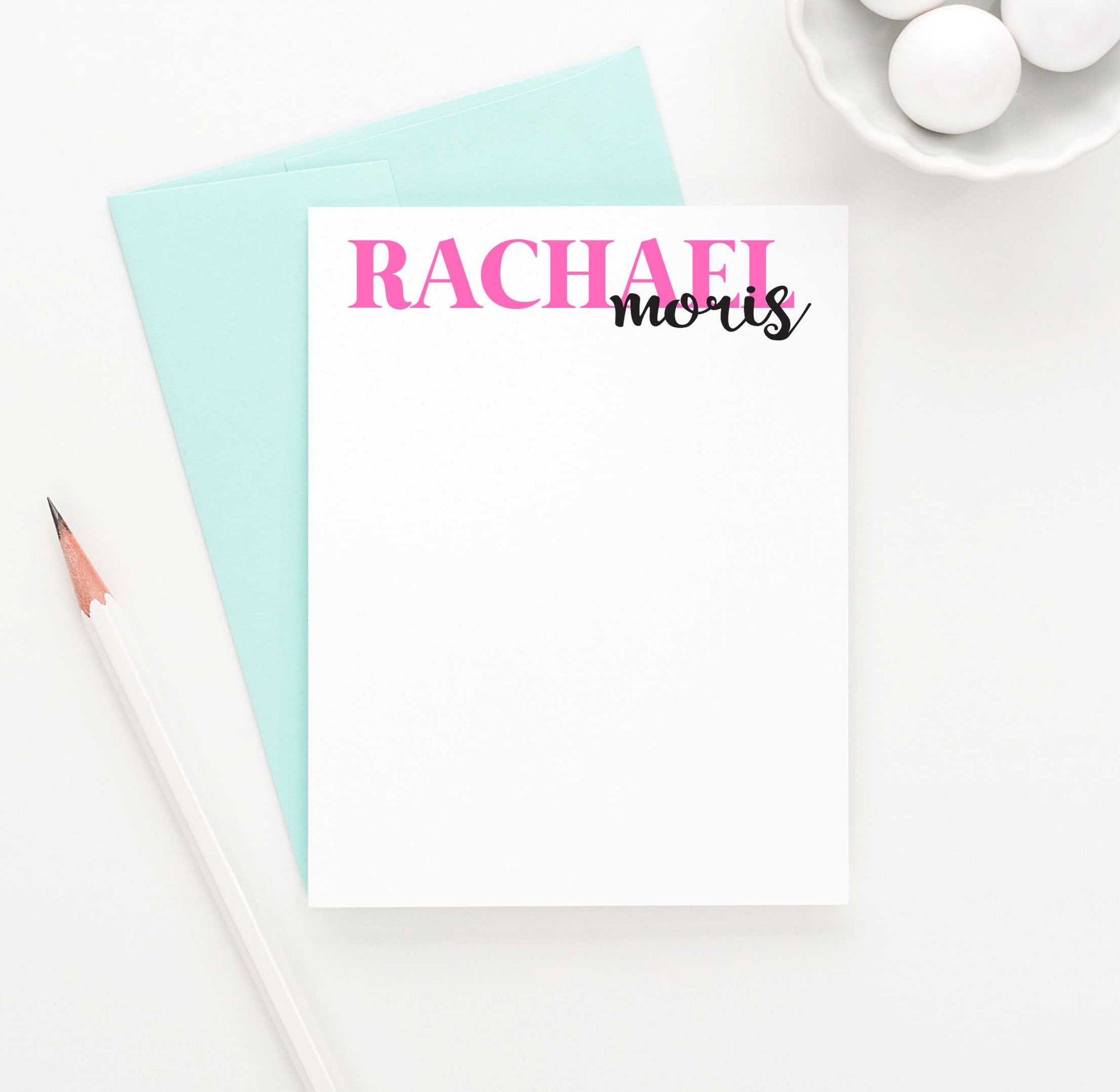 PS027 first and last name personal stationery set personalized girls classic simple