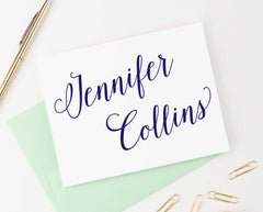 PS037 folded simple script thankyou cards women elegant notecards
