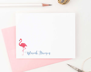 PS042 flamingo personalized stationary with script name simple pink bird tropical 1