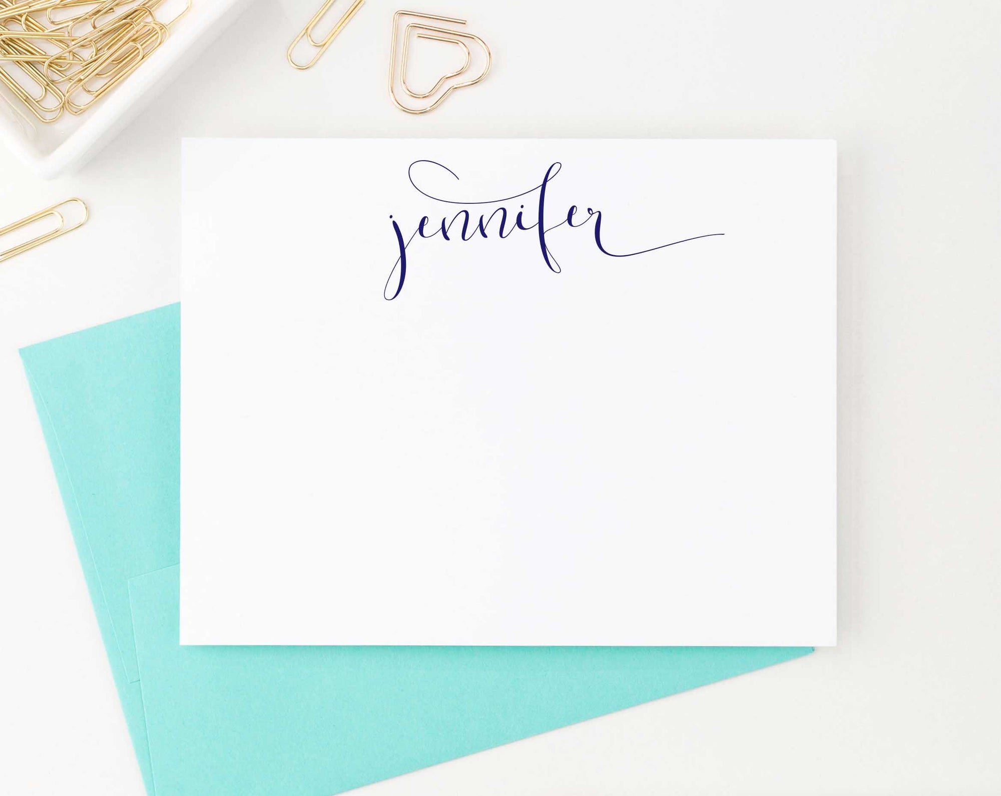 PS052 script font personalized stationery note cards for women adult elegant