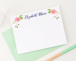 PS054 simple floral stationary personalized for women adult florals corners 1